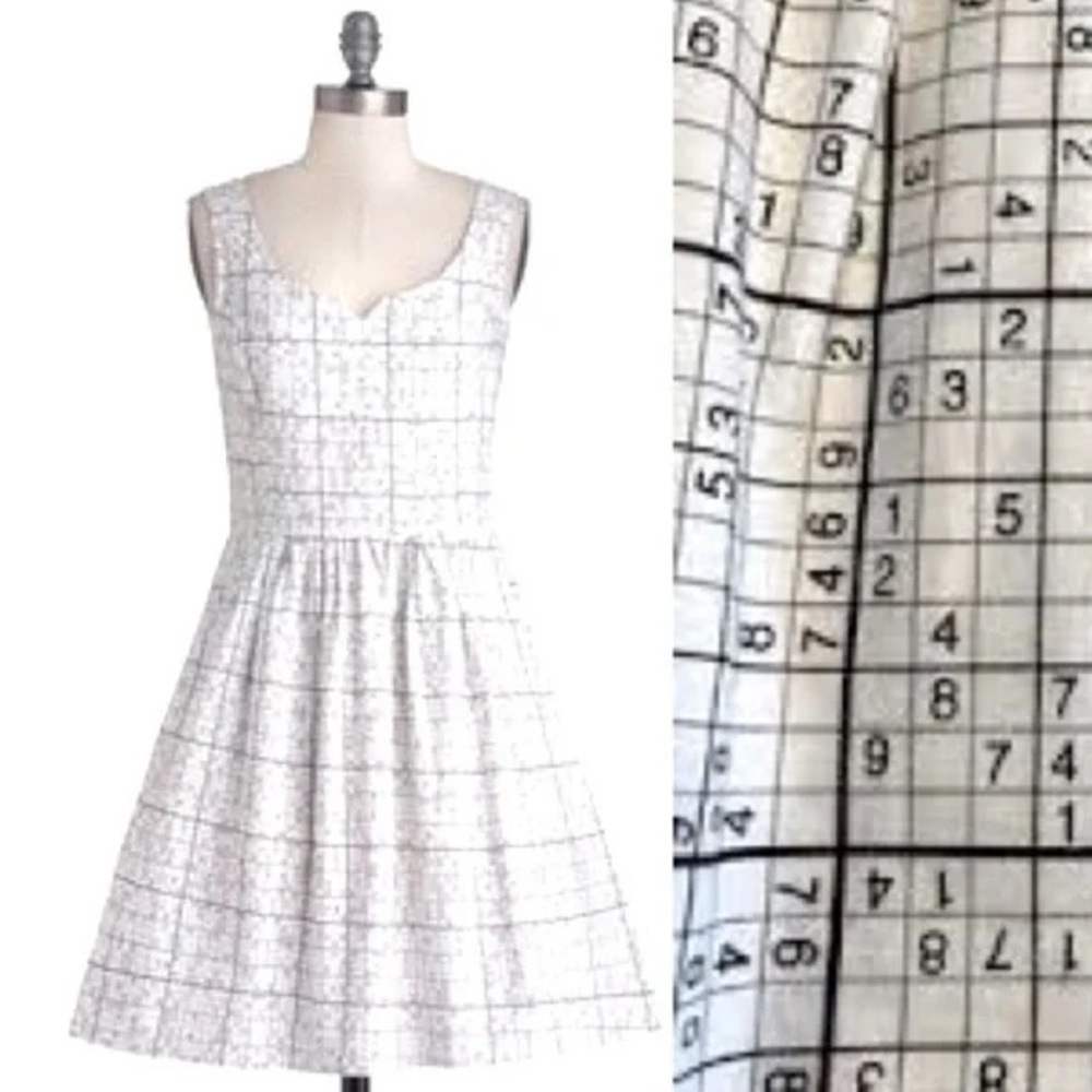 Modcloth Fervor Sudoku Dress 1X